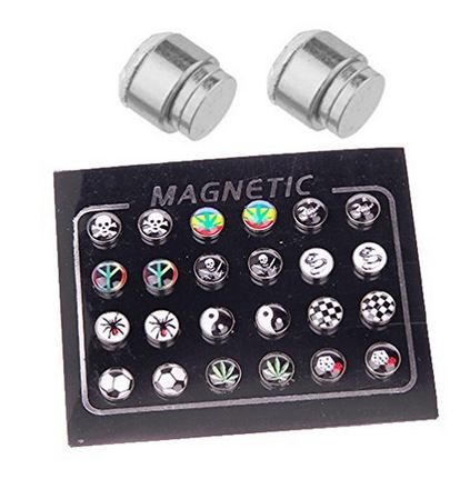 Orecchini unisex alla moda con perno magnetico non forato in acciaio inossidabile da 7 mm_voghion.com