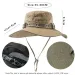 Fashion Summer Men Bucket Outdoor UV Protection Wide Brim Panama Safari Hunting Hiking Mesh Fisherman Hat Beach Sunscreen Cap_voghion.com