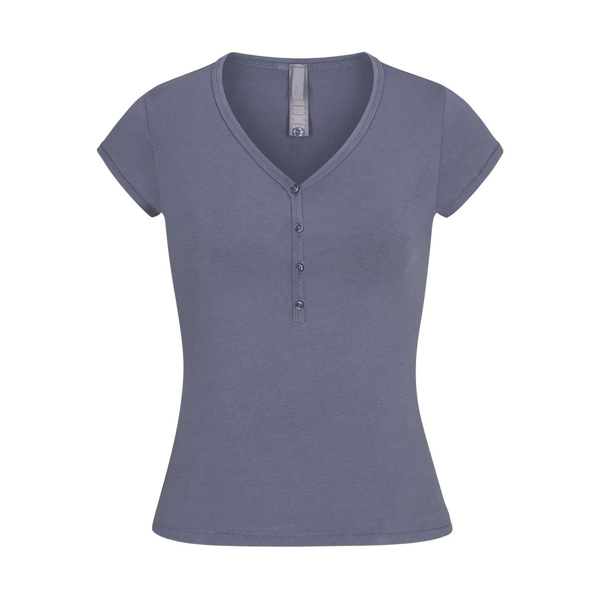 Dámské oblečení Nové vintage letní tričko s krátkým rukávem z čisté bavlny, košile s knoflíky a výstřihem do V_voghion.com