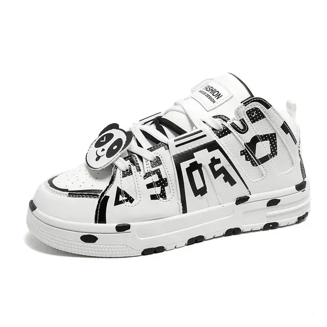 36 37 38 39 40 41 42 43 44 Homens Casual Street Style Pequenos Sapatos Brancos Trendy Pão Gato Pata Padrão 240618_voghion.com