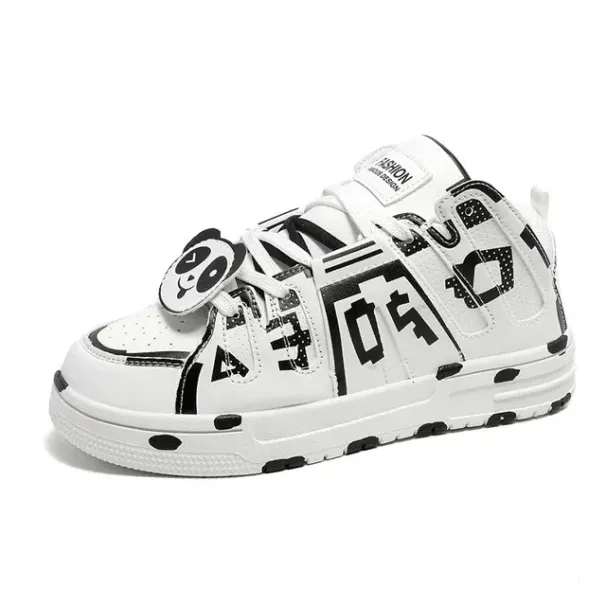 36 37 38 39 40 41 42 43 44 Homens Casual Street Style Pequenos Sapatos Brancos Trendy Pão Gato Pata Padrão 240618_voghion.com