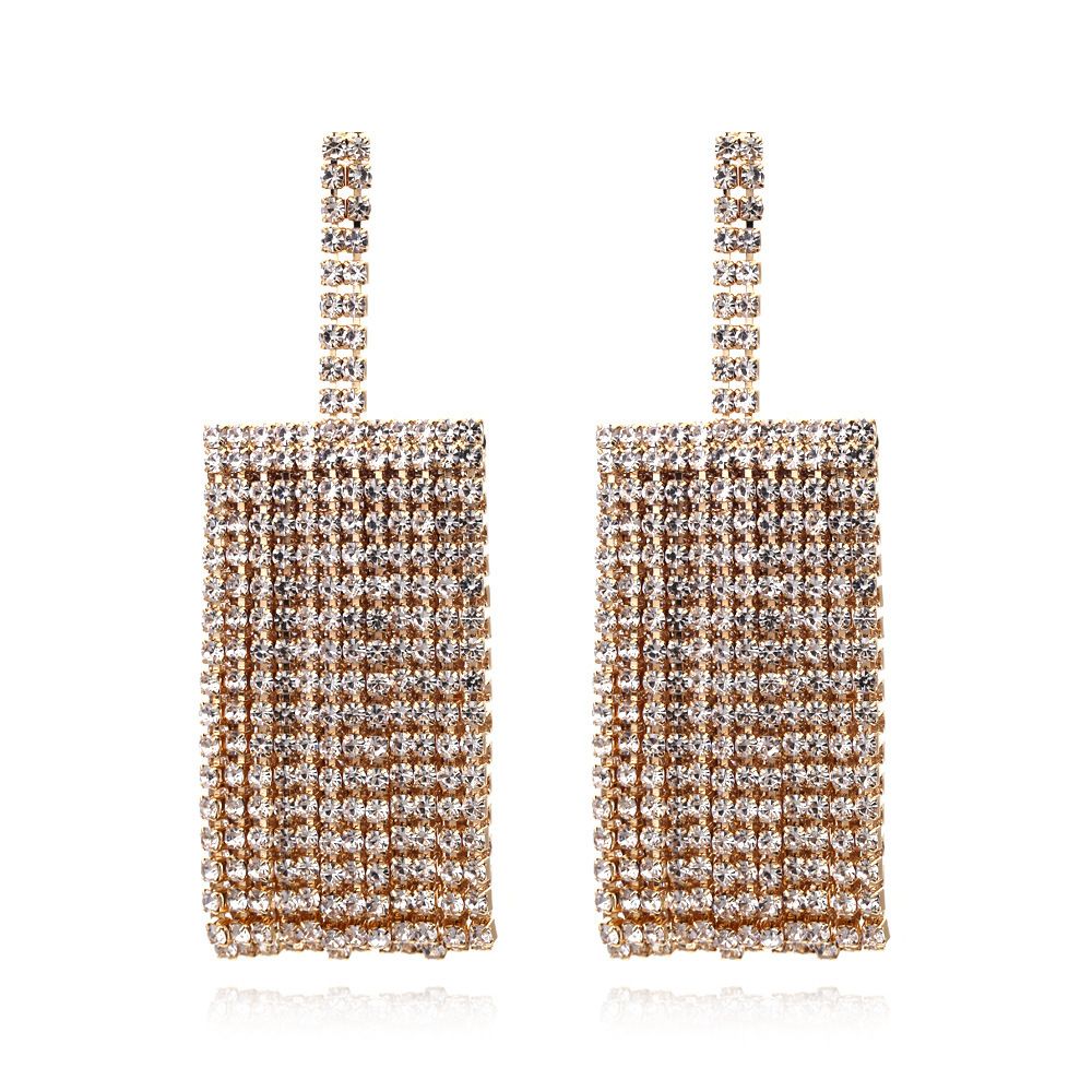 Nuovi orecchini pendenti con nappe quadrate, moda femminile, accessori per gioielli con strass personalizzati, orecchini_voghion.com