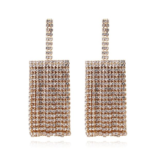 Nuovi orecchini pendenti con nappe quadrate, moda femminile, accessori per gioielli con strass personalizzati, orecchini_voghion.com