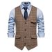 Herren Vintage-Karo-Anzugweste, Tweed-Weste für Herren_voghion.com