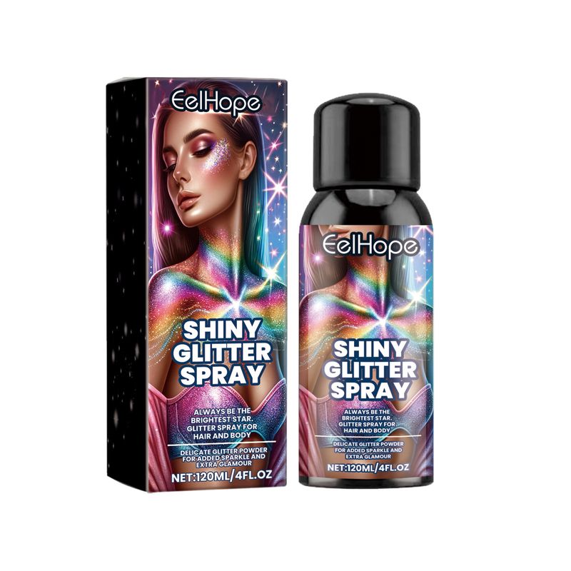 Stage Makeup Glitter Spray, Prom Festive Atmosphere Orgy Hair Body Highlights Glitter Spray_voghion.com