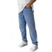 Relaxed Fit Casual Denim Broek voor Heren - Klassieke Rechte Jeans met Middelhoge Taille en Ritssluiting, Gewassen Blauw/Zwart/Grijs Voor Dagelijks Gebruik_voghion.com