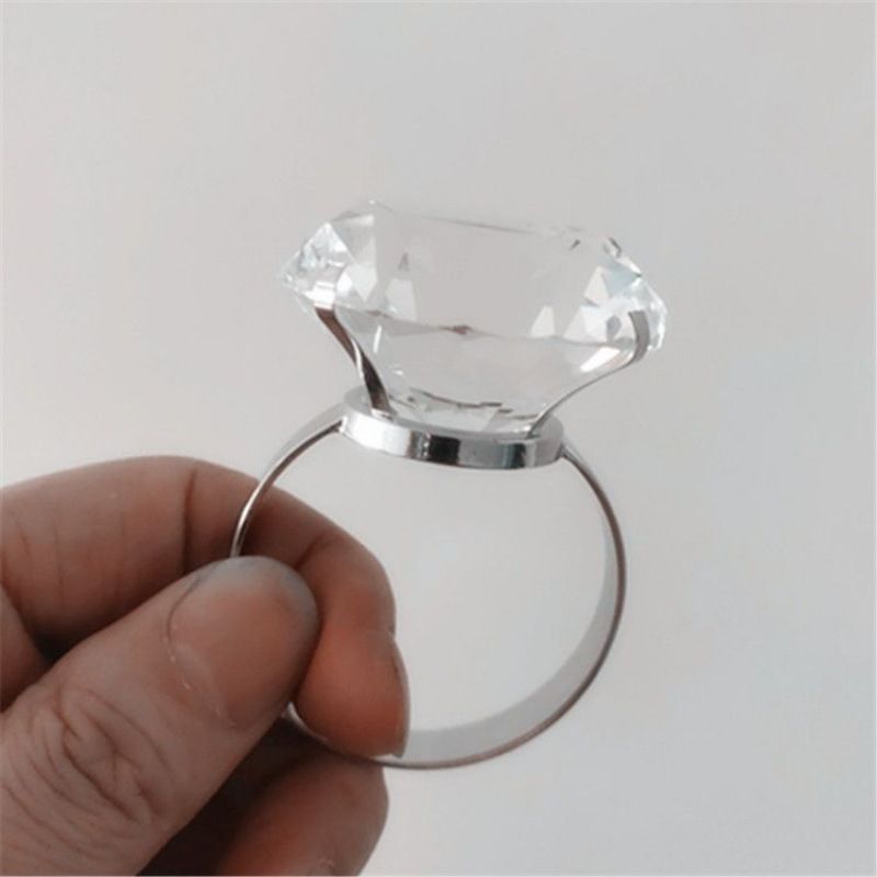 Stor diamantring krystal forslag hvid urrekvisitter Qixi gave til kæreste og kone jul_voghion.com