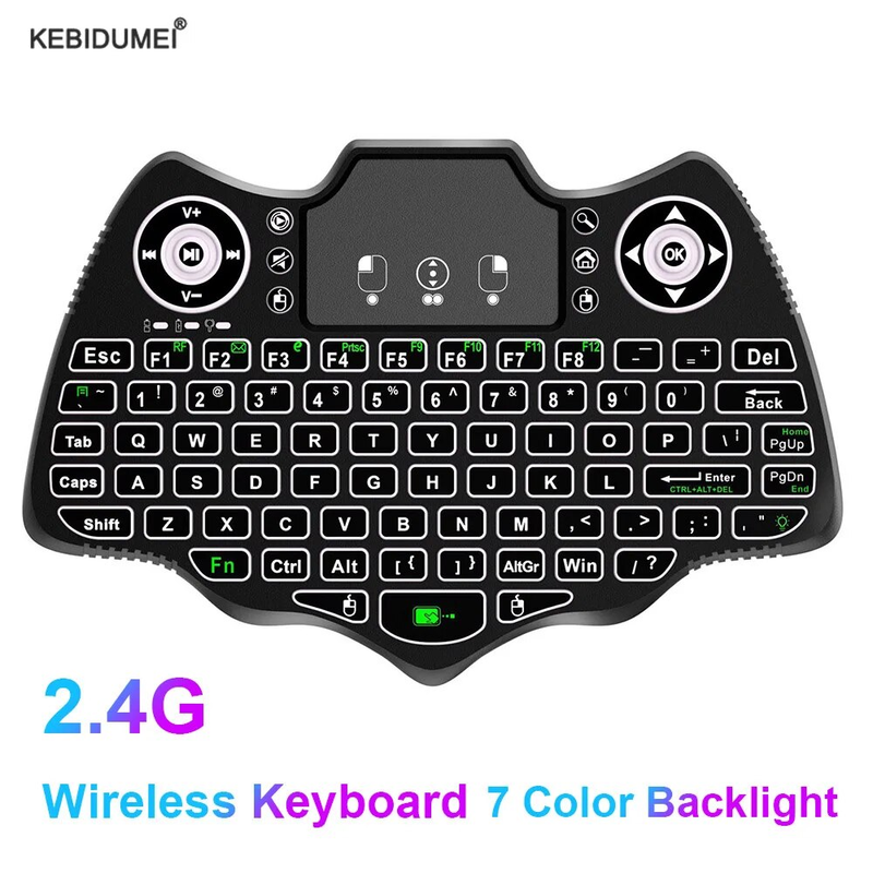 Mini 2.4G Wireless Keyboard with Touchpad Backlit Russian French Spanish Portuguese Air Mouse Remote For Laptop_voghion.com