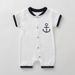 Mother & Kids Summer round neck baby boy jumpsuit navy baby short sleeve new style romper A type baby crawling clothes_voghion.com