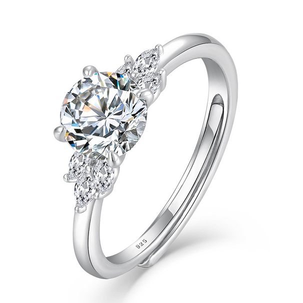 Lichte luxe diamanten ring voor dames, eenvoudige en modieuze ring, niche S925 sterling zilver, mode sieraden, zilveren sieraden_voghion.com
