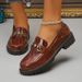Small Leather Shoes Women's New Thick Heel Single Shoes Large Size Platform Shoes Loafers_voghion.com