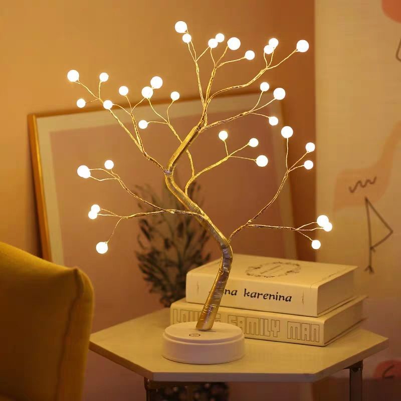 Vuurboom Zilveren Bloemenlamp 108L Afneembare Koperdraad Parelboomlamp Ins Net Rode Decoratieve Tak Tafellamp_voghion.com