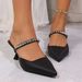 Sandals Women's New Line With Rhinestone Sequin Pointy Stiletto Heels_voghion.com