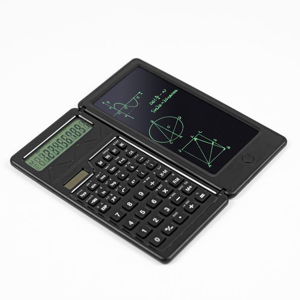 Solar-Powered Handwriting Calculator With 12-Digit Display, Portable Writing Pad For Office & School, Eco-Friendly Battery-Free Operation_voghion.com