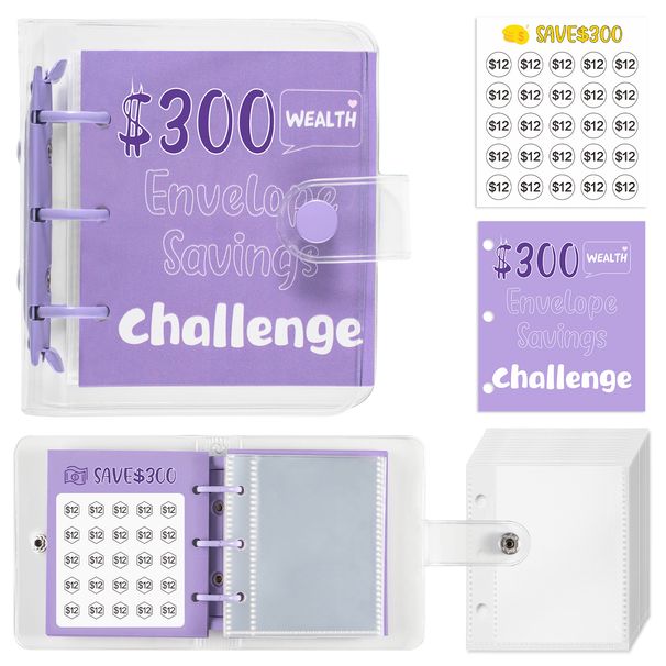 Refillable Notebooks New Mini Binder Savings Challenge Saving Money Saving Challenge Loose Leaf Book_voghion.com
