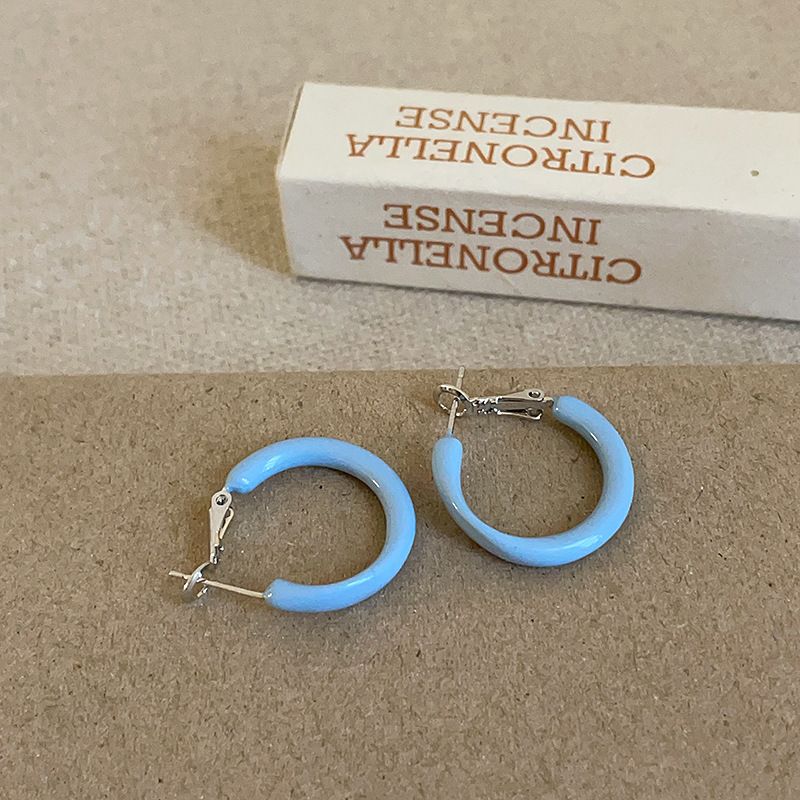 Minimalist High-End Macaron Color Oil Drop For Women Fresh Elegant Fashion Commuting Versatile Earrings_voghion.com