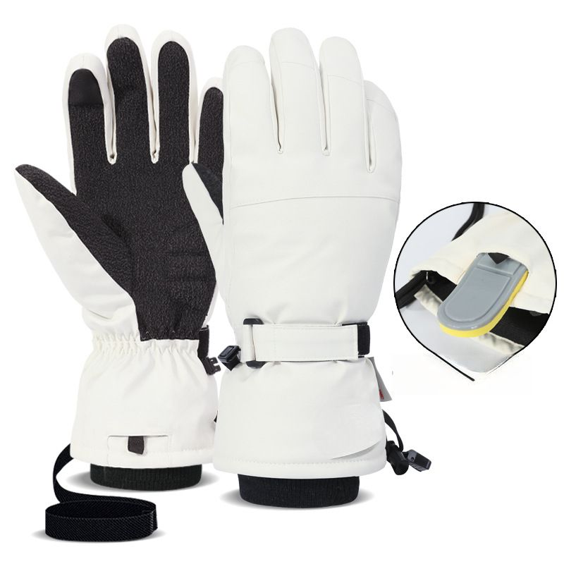 Guantes de esquí de Kevlar para invierno, cálidos, 3M, para hombre, para exteriores, gruesos, impermeables, con protección de muñeca incorporada para mujer._voghion.com