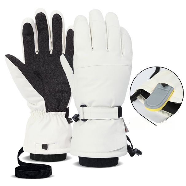 Guantes de esquí de Kevlar para invierno, cálidos, 3M, para hombre, para exteriores, gruesos, impermeables, con protección de muñeca incorporada para mujer._voghion.com