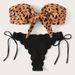 Maillot de bain deux pièces imprimé léopard pour femme, avec lien en dentelle, bikini sexy, nouveauté 2025_voghion.com