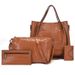Bucket Bag Women's Bag Large Capacity Crocodile Pattern Ladies Handbag Four Piece Set Solid Color Shoulder Messenger Bag_voghion.com