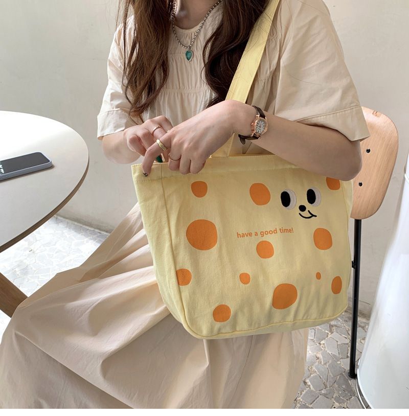 Kleine süße Kartoffel-Käse-Canvas-Schultertasche für Damen, Frühling, Sommer, hochwertige Textur, Einkaufstasche, Geschenk für_voghion.com