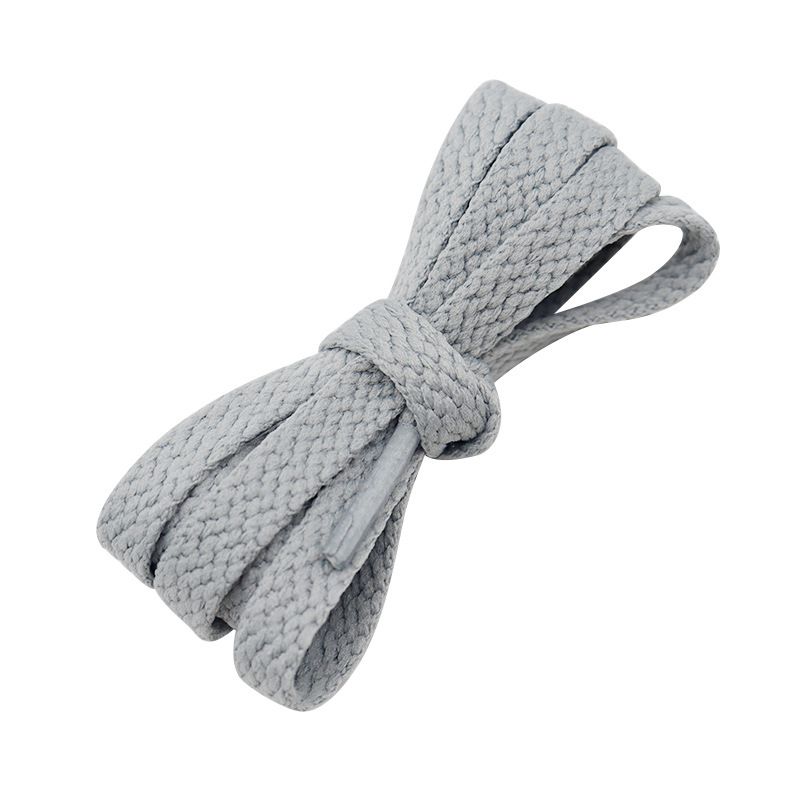 Shoelaces Wholesale Flat 0.8cm Coarse Pattern Thickened Mesh With Small White Shoes Solid Color Shoelaces_voghion.com