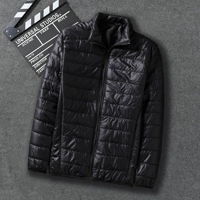 Men's Lightweight Down Jacket With Stand Collar Or Hooded, Slim Fit, Thin & Warm, Casual Winter Coat For Youth_voghion.com