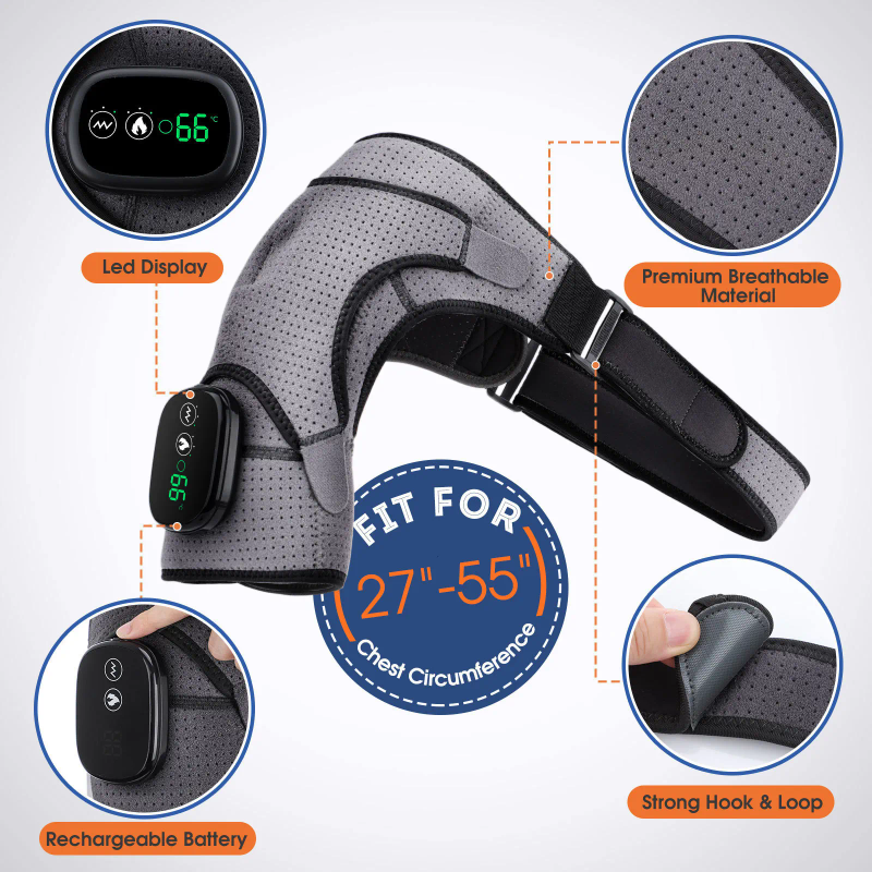 Back Massager Heating Massage Device Infrared Therapy Vibration Electric Shoulder Massager Wrap Belt For Neck Back Body_voghion.com