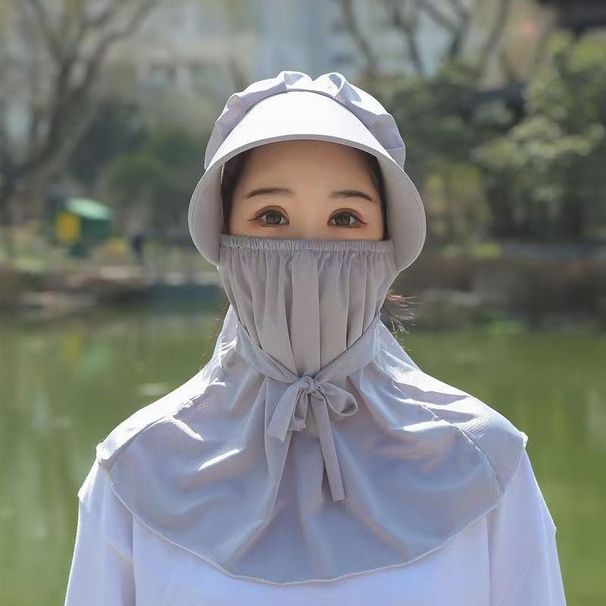 UV-Schutz-Gesichtsmaske für Damen – Sonnenschutz mit LSF 50+ und verstellbarem Nackenschutz, atmungsaktives Netzgewebe zum Radfahren/Wandern/Reisen, Mehrzweck-Sonnenhut_voghion.com