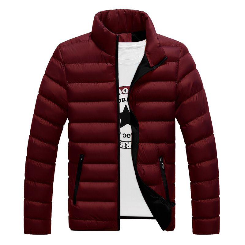 ​​Herren Slim-Fit Wattierte Jacke aus Baumwolle – Street Style – Stehkragen – Wintermantel für Jugendliche – Marineblau/Schwarz/Burgunderrot/Himmelblau (M-6XL)​​_voghion.com