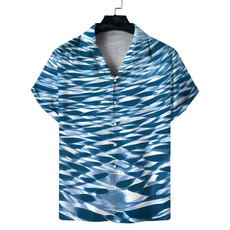 camicia da uomo con colletto cubano a maniche corte hawaiana da spiaggia stampata digitale in 3D_voghion.com