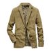 Spring and Autumn 2019 New Corduroy Suit Retro Casual Flat Jacket Men's Solid Color Suit_voghion.com
