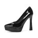 MTX 105-1 Spitz zulaufende Stiletto-Absätze für Damen, bequeme, einfarbige Ultra-High-Heels, sexy, wasserdichte Plateau-Absätze mit flachem Mund_voghion.com