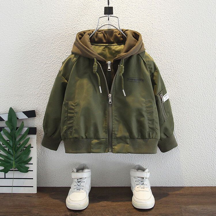 Giacca da baseball per bambini, primavera e autunno, elegante giacca con cappuccio per bambini di piccole e medie dimensioni_voghion.com