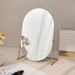 Classic Round Vanity Mirror With PU Frame - Non-LED Makeup Mirror For Home, Dorm & Bathroom (Silver/Black/Gold, HD Reflection)_voghion.com