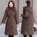 Oversized Puffer Coat With Belt – Women's Long Winter Jacket (Knee-Length, Quilted Lining, Thickened Insulation, L-XXXL)_voghion.com