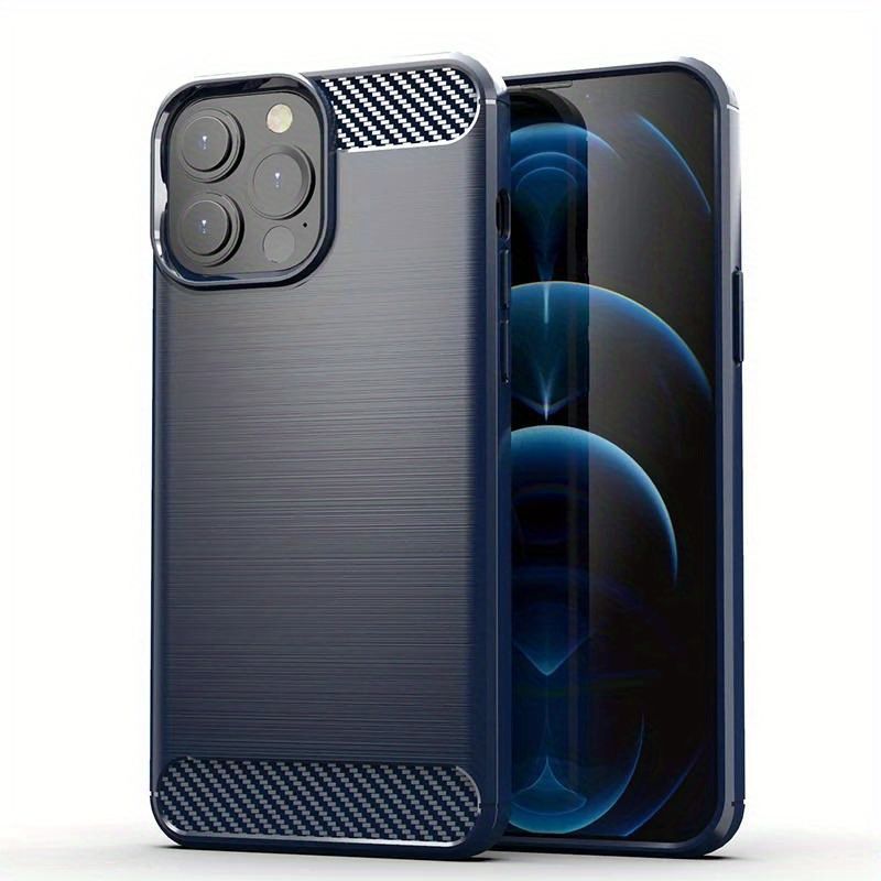 Coque de téléphone texturée en fibre de carbone, coque absorbant les chocs, coques de protection ajustées pour iPhone 13/14/15 Plus, Pro et Pro Max_voghion.com