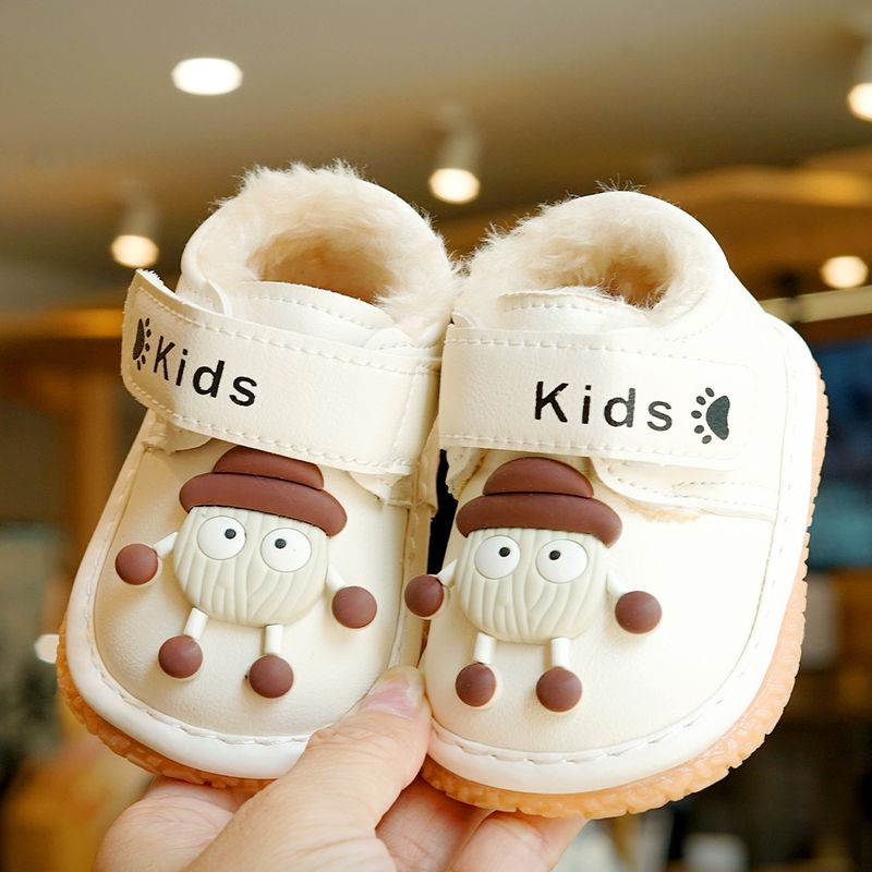 Toddler shoes winter fleece thickened beginner baby shoes 1-2 years old baby shoes soft sole non-slip called shoes_voghion.com