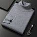 Meeste kõrge kaelusega, ühevärviline pullover, slim fit elastne kampsun, sobib keskealistele noortele sügis- ja_voghion.com
