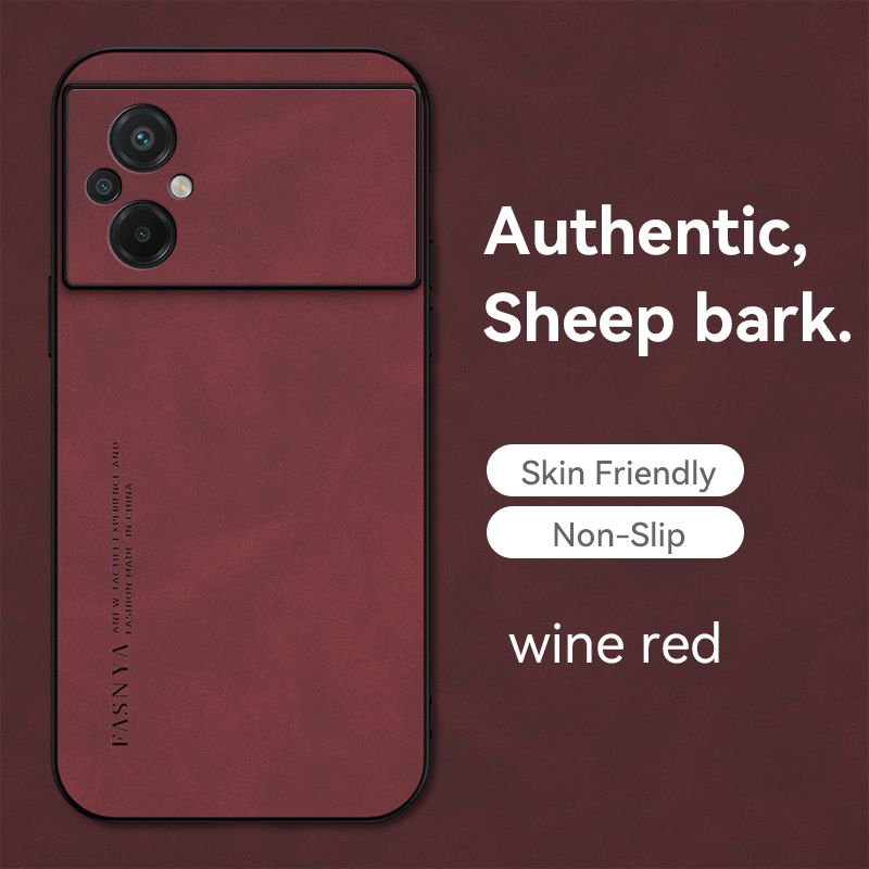Magnetische schapenvacht lederen schokbestendige hoes voor Xiaomi POCO M5S X5 F5 Pro C40 13Lite 12T 11T Redmi Note12 matte achterkant_voghion.com