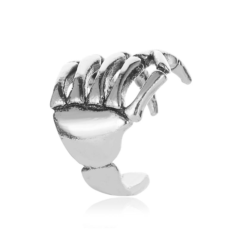 mote personlighet punk stil skjelett hånd ryggrad øre bein klips øredobber uten øre piercing øre klips øre smykker_voghion.com