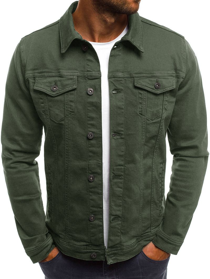 Abbigliamento uomo denim semplice casual slim giacca corta_voghion.com