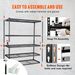 Storage Shelving Unit, 5-Tier Adjustable, 2000 Lbs Capacity, Heavy Duty Garage Shelves Metal Organizer Wire Rack, Black, 60' L X 24' W X 78' H For_voghion.com