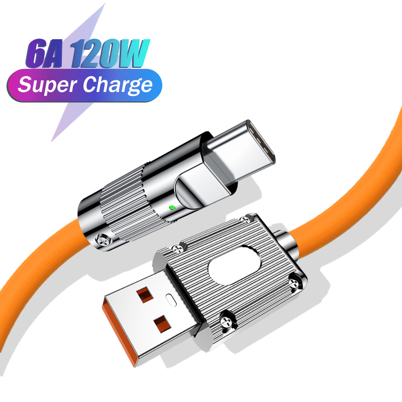 Schnelles 120-W-Ultra-Lade-Typ-C-Flüssigsilikonkabel, 6-A-Schnelllade-Micro-USB-Kabel, geeignet für Xiaomi Huawei_voghion.com