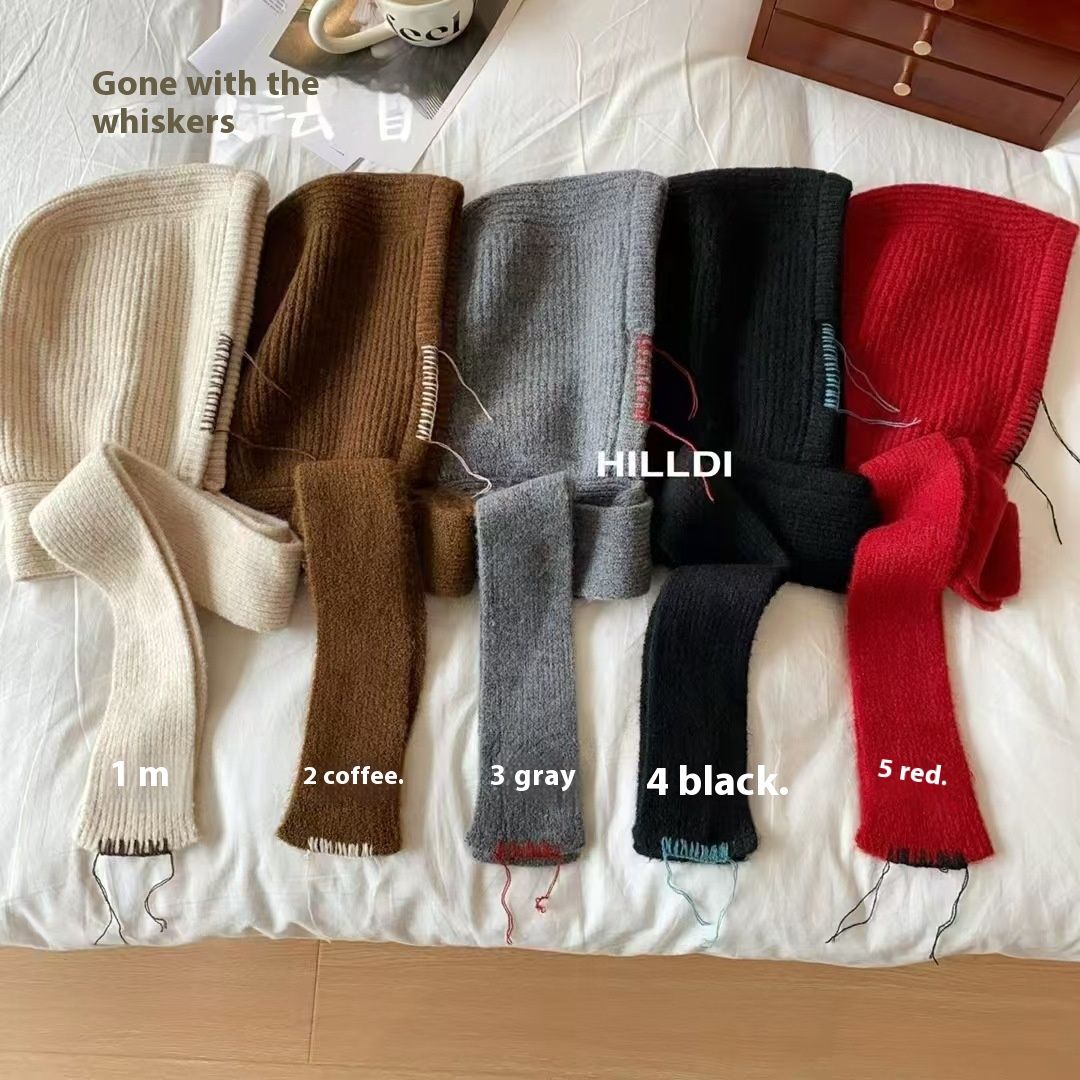 Atmósfera coreana, bufanda de Caperucita Roja en uno, pasamontañas con protección para los oídos, gorro Lei Feng para mujer, cálido y_voghion.com