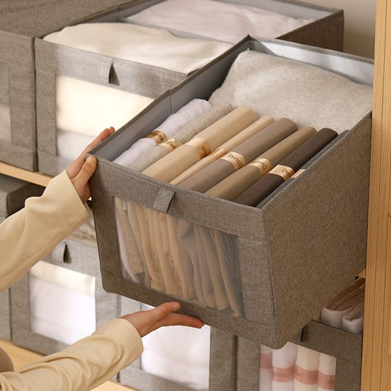 Clothes Storage Box Organizer Wardrobe Drawer Clothing Storage Basket Fabric Storage Folding Storage Box_voghion.com