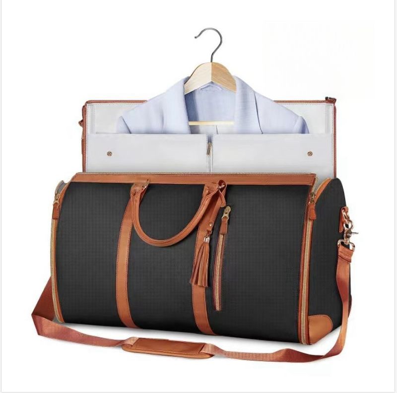 Reise Bequem Handgepäck Kleidersack Große PU Leder Gepäck Tasche Frauen Mode_voghion.com