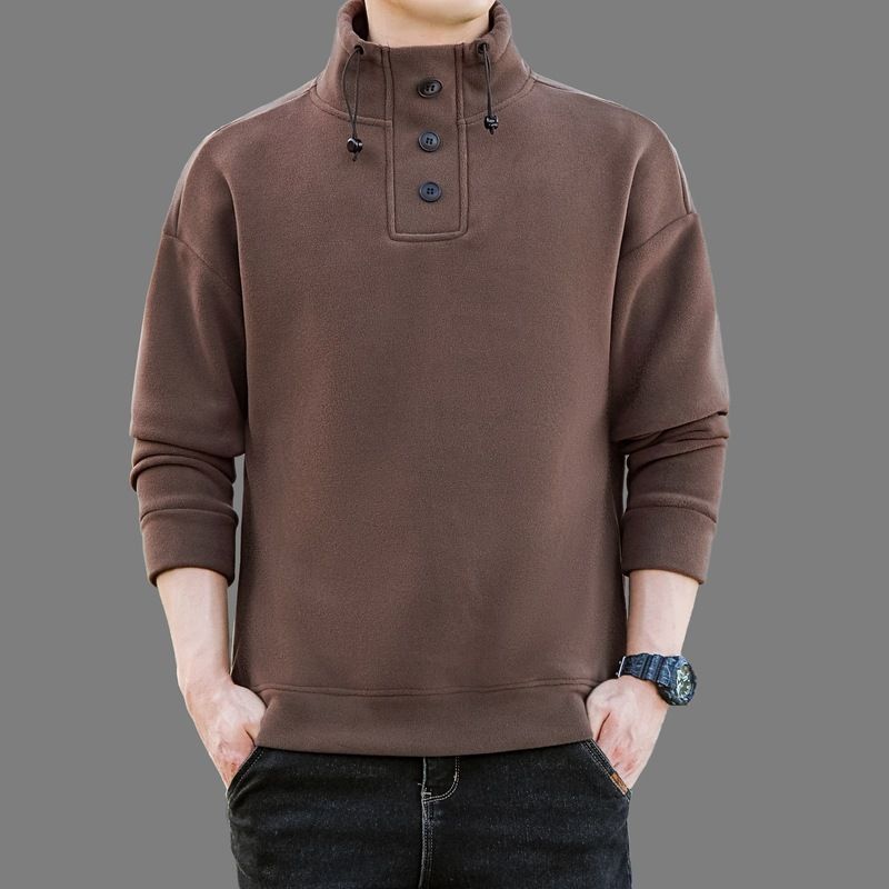 Men's Clothing Winter Plus Velvet Thickened Fashionable Stand Collar Sweater Loose Large Size Warm Sweatpants Suit_voghion.com