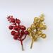 12 rametti di bacche in schiuma con filo per ghirlande natalizie e decorazioni per l'albero - Opzioni glitter oro/rosso/argento e vernice rossa_voghion.com