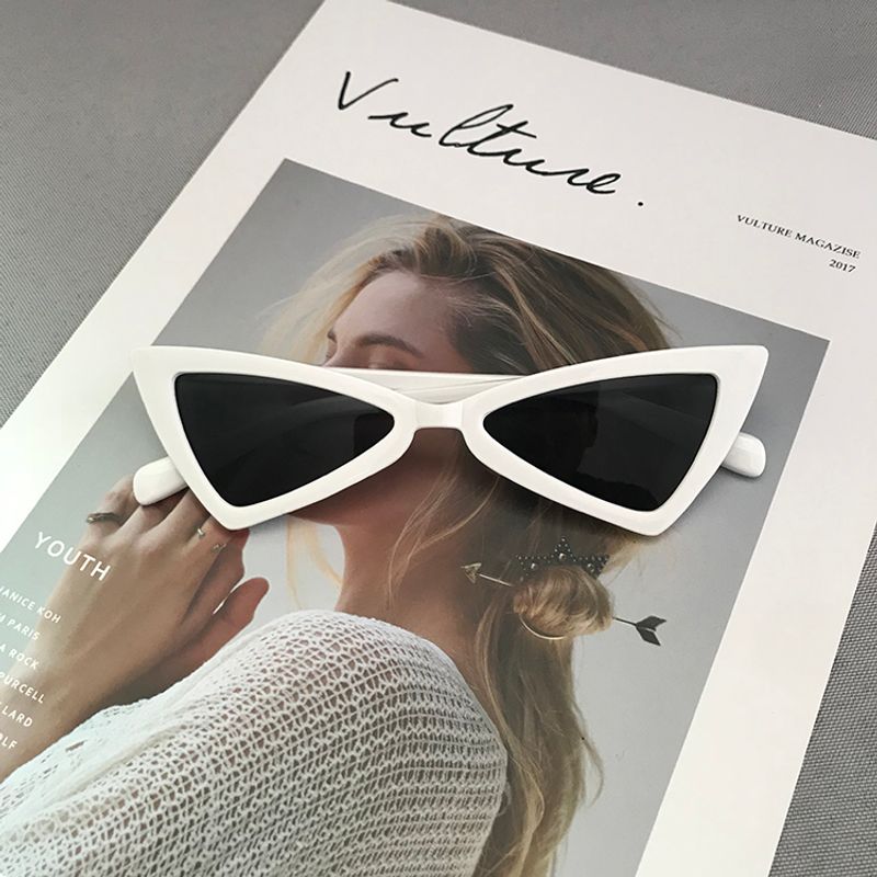 LazyZoom Cat's Eye Retro Triangle Net Red Same Style Quadrilateral Sunglasses_voghion.com